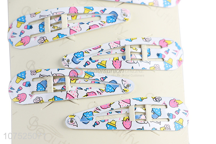 Best selling ice cream printed hairpins hair clips for children