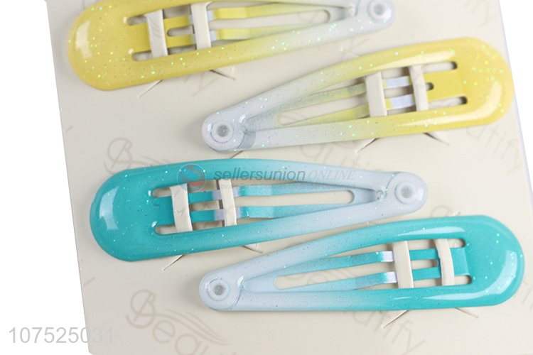 Good quality girls glitter hair clips fashion iron hairpins