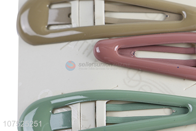 New arrival enamel iron hair clips metal hairpin set
