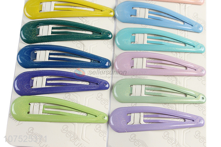Hot selling epoxy iron hairpins metal hair clips for children