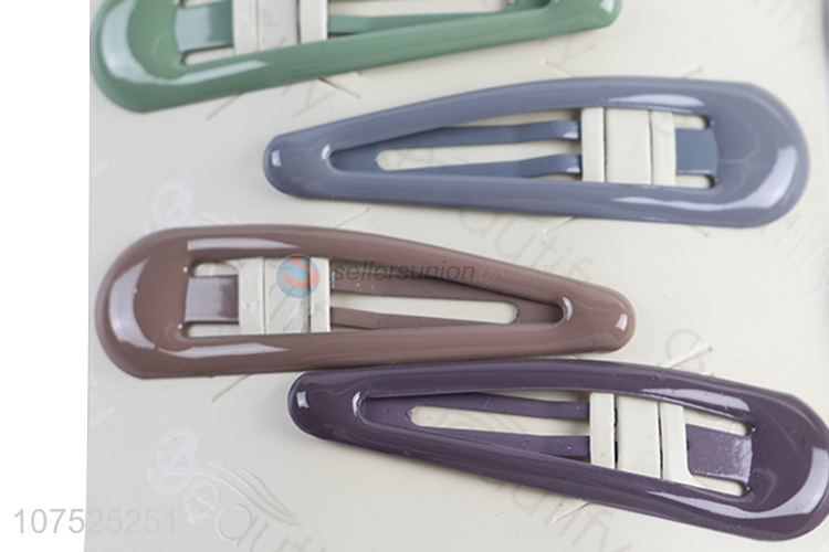 New arrival enamel iron hair clips metal hairpin set