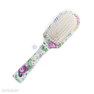 Fashion Style Flower Pattern Plastic Hair Comb Brush