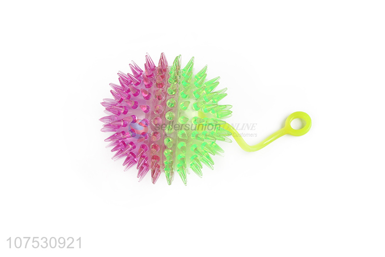 Factory price colorful transparent light up spiky puffer ball squeeze toy