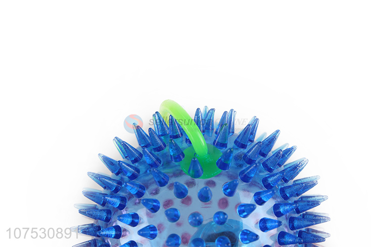 Promotional colorful transparent led flashing spiky puffer ball for children