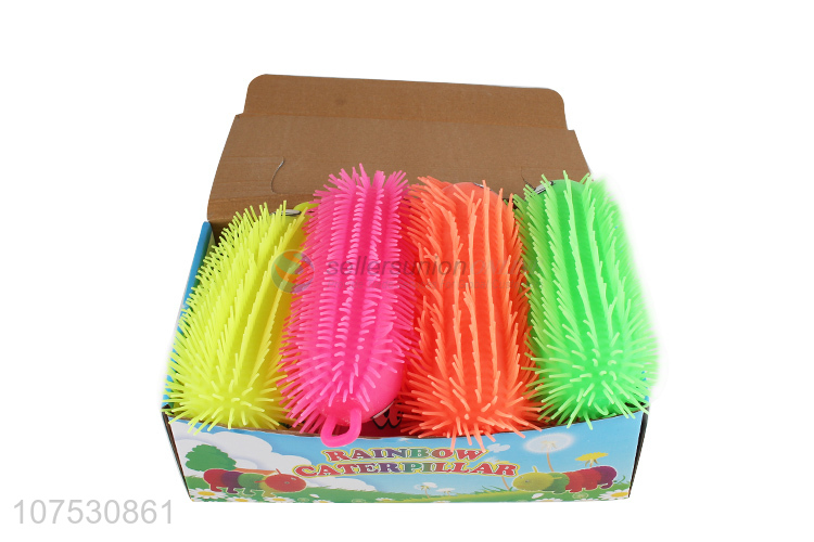 Hot selling flashing caterpillar puffer ball toy squeeze toy for kids