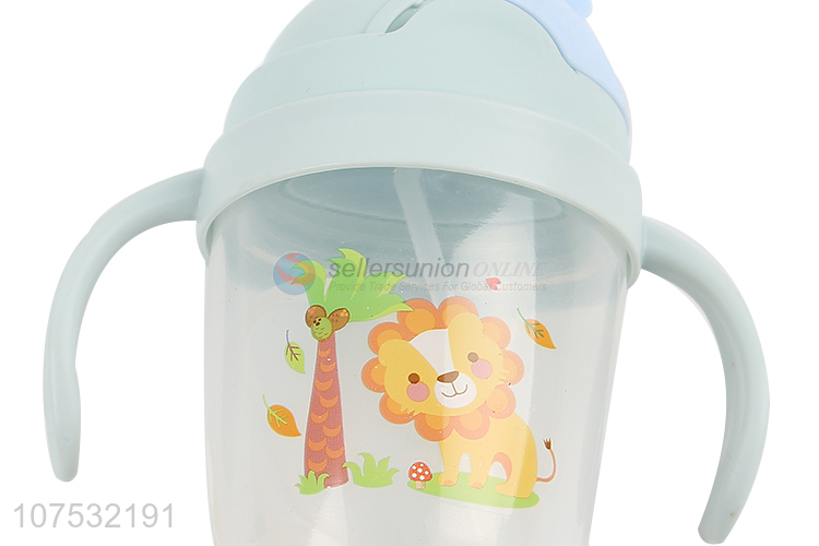 Cute Design Plastic Water Bottle With Straw For Baby