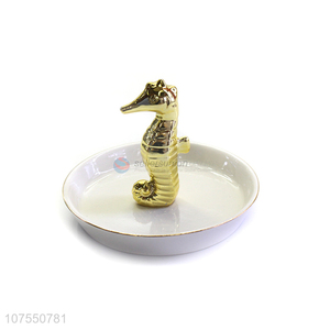 Creative Hippocampus Design Ceramic Plate For Holding Jewelry