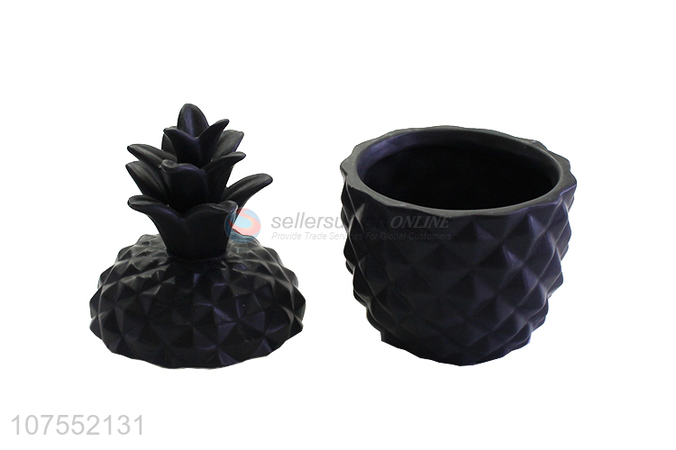 Hot Sales Fruit Pineapple Shape Ceramic Ornaments With Lid