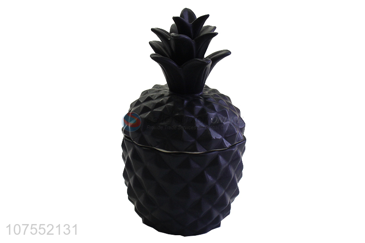 Hot Sales Fruit Pineapple Shape Ceramic Ornaments With Lid