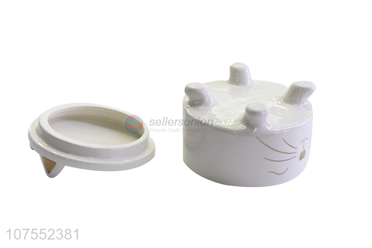 Reasonable Price Lovely Cat Design Ceramic Bowl With Lid