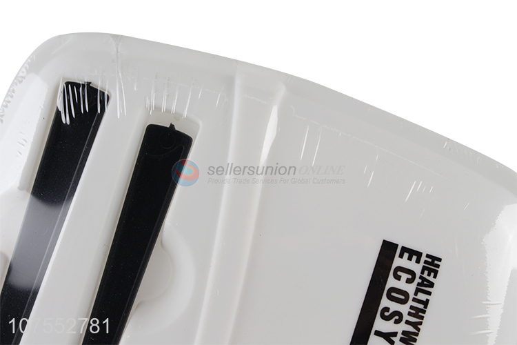 Good quality reusable food grade plastic lunch box with dinner knife & fork