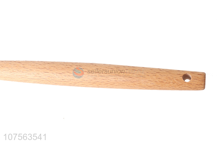High quality wooden handle food grade silicone spoon for kitchen