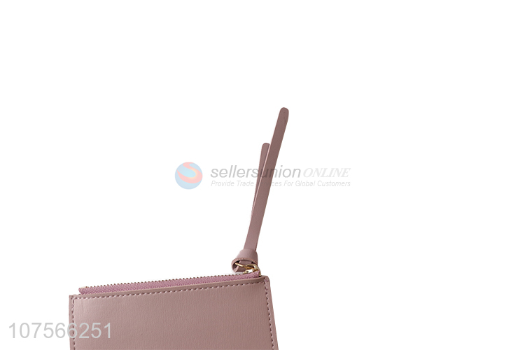 Best selling ladies pu leather card holder faux leather slim wallet