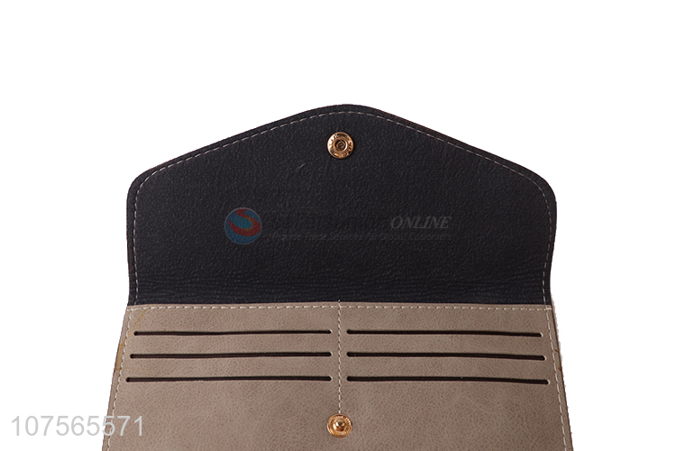 High quality women foldable pu leather purse with card holder