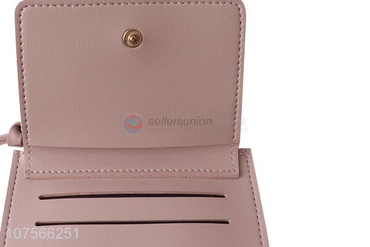 Best selling ladies pu leather card holder faux leather slim wallet