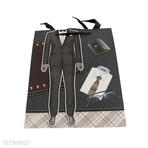 Good quality gentleman pattern paper gift bag paper souvenir bag