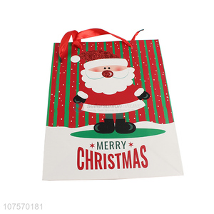 New arrival Santa Claus paper gift bag glitter souvenir bag