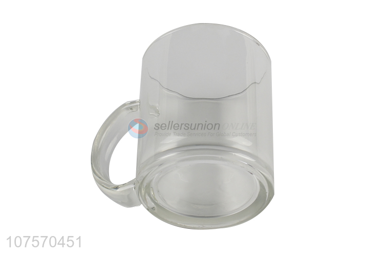 Premium quality 11oz transparent glass cup with handle