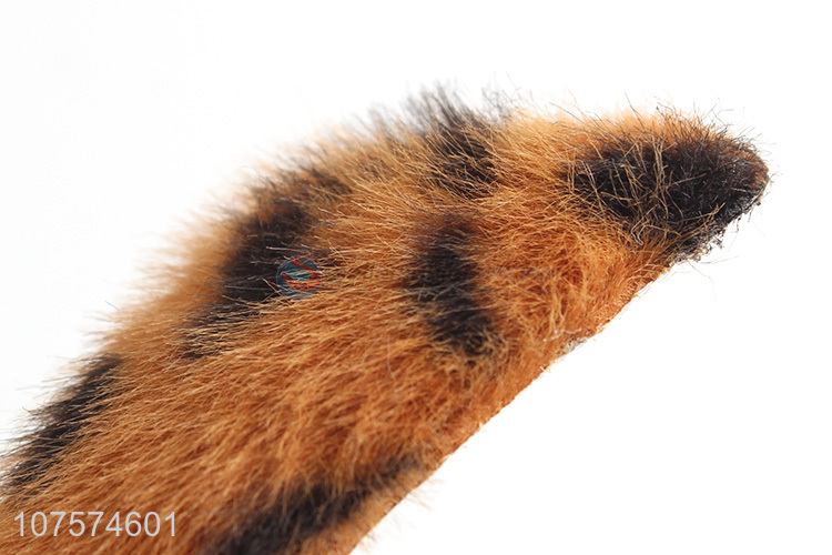 Popular products winter leopard plush hairpins imitated rabbit fur hair clip