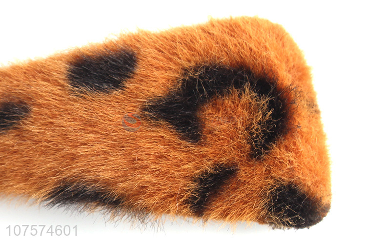 Popular products winter leopard plush hairpins imitated rabbit fur hair clip