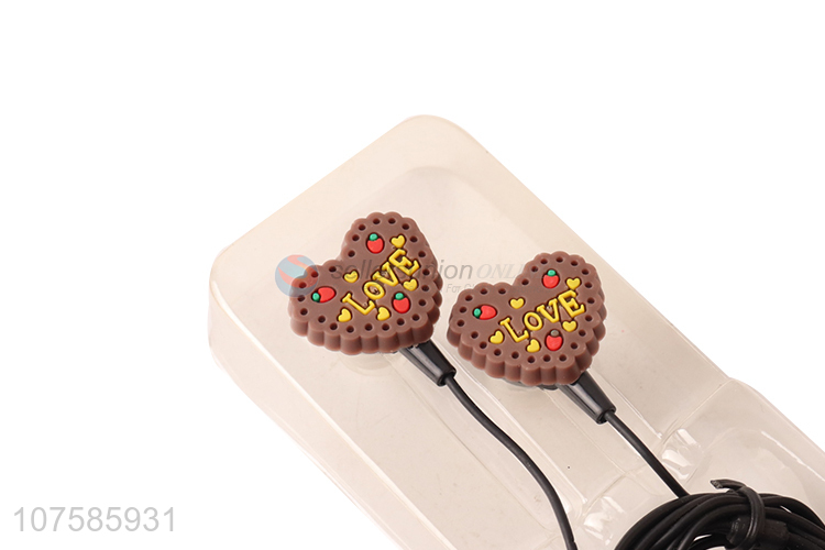 New products heart in-ear noise isolating stereo wired earphone