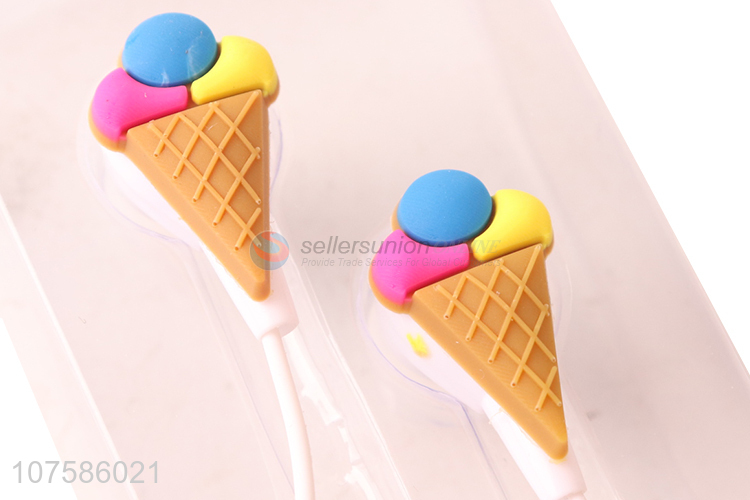 Creative ice cream 3.5mm in-ear headset microphone running earphones