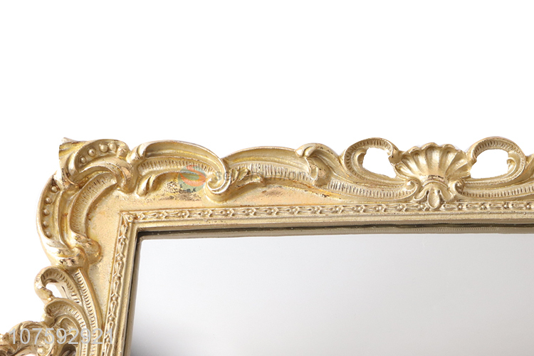 Best Price Luxury Decorative Elegant Resin Service Mirror Tray With Handle