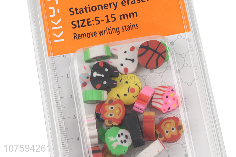 Hot sale school supplies mini cartoon erasers for children