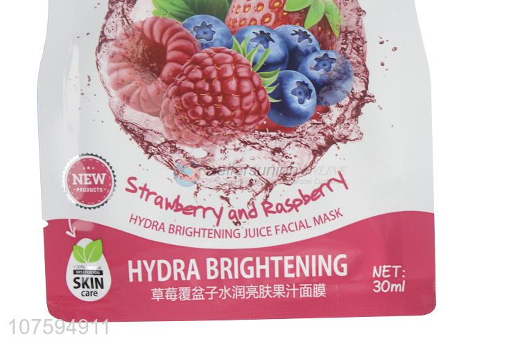 Wholesale Strawberry And Raspberry Hydra Brightening Juice Facial Mask