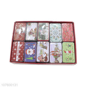 Creative Printing Colorful Christmas Decoration Tin Box Storage Box