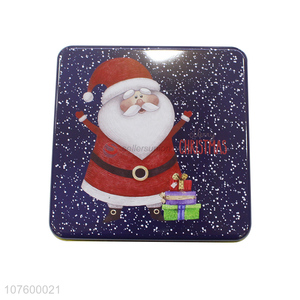 Popular Square Christmas Tin Box Storage Box Candy Food Box