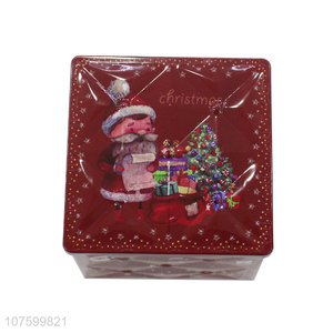 Custom Colorful Square Christmas Candy Box Tin Box Storage Box