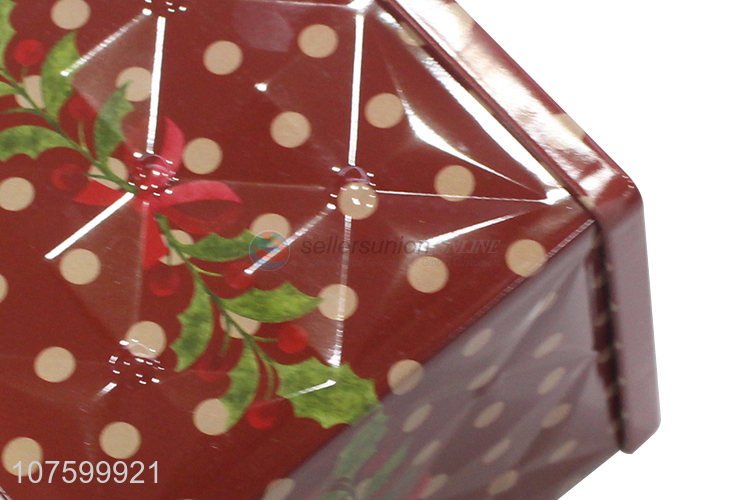 Hot Selling Square Christmas Tinplate Box Candy Storage Box