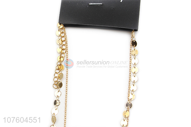 Factory direct sale 2 tier necklace layered rhinestone chain necklace