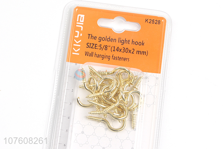 New Design Copper Plating Cup Hook Screw Golden Light Hook