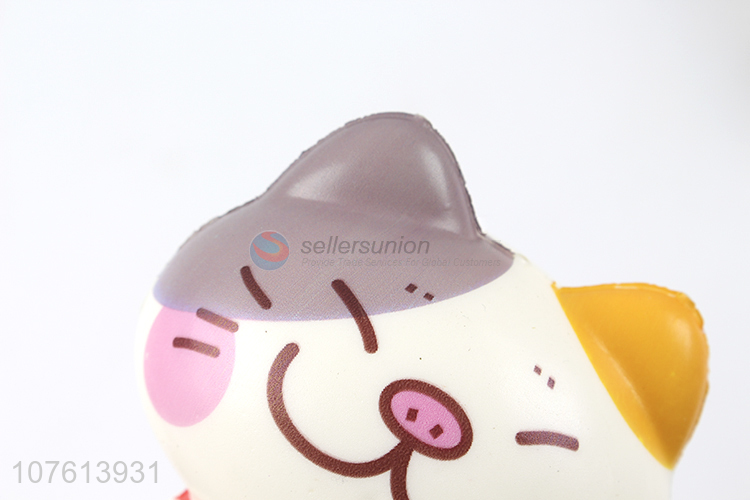 High-value cartoon colorful white and Pink cat shape rebound toy