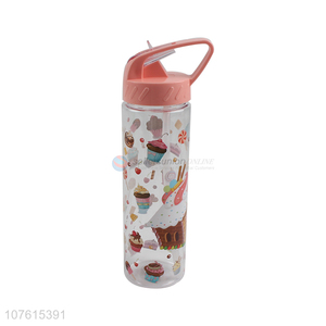 Good quality delicate plastic straw water bottle for women and girls