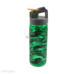 Promotional food grade bpa free plastic water bottle drinking bottle with straw