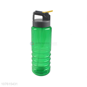 High quality portable transparent bpa free plastic water bottle with straw