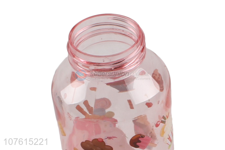 Competitive price cupcake printed plastic water bottle fashion drinking bottle