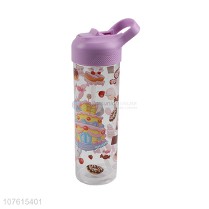 Hot sale fashion plastic water bottle large capacity straw water bottle