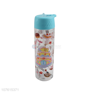 Custom logo portable exquisite plastic drinking bottle straw water bottle