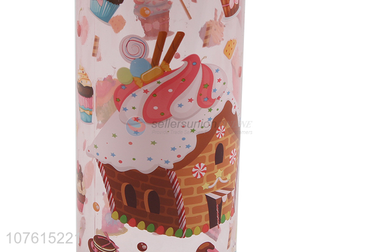 Competitive price cupcake printed plastic water bottle fashion drinking bottle