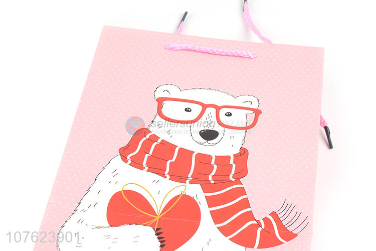 New Style Cute Bear Pattern Paper Gift Bag Cheap Hand Bag