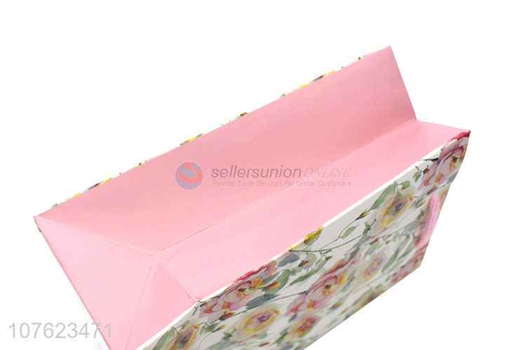 Good Sale Flower Pattern Paper Gift Bag Colorful Present Bag