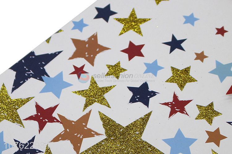 Latest Colorful Star Pattern Gold Powder Paper Gift Bag