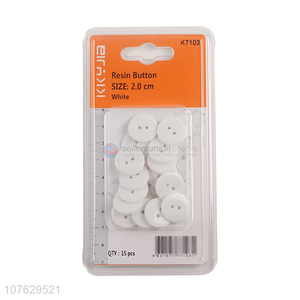 Low price 20mm round white resin buttons clothing accessories