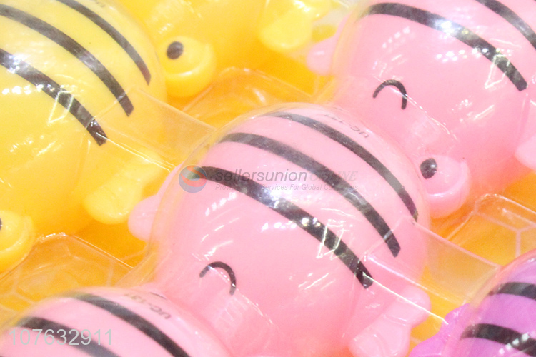 High Quality 12 Pieces Cartoon Bee Shape Pencil Sharpener Set