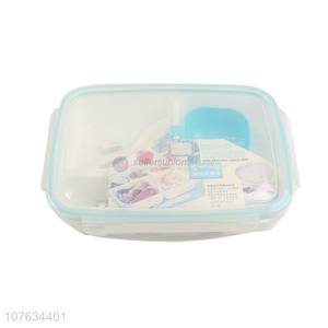 New products 5 compartments plastic lunch box with cutlery set