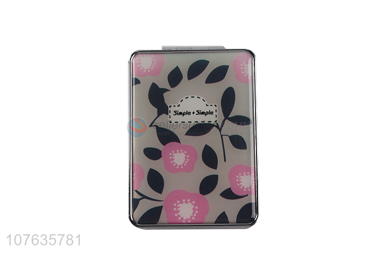 Portable square two sides handheld makeup mirror for girls